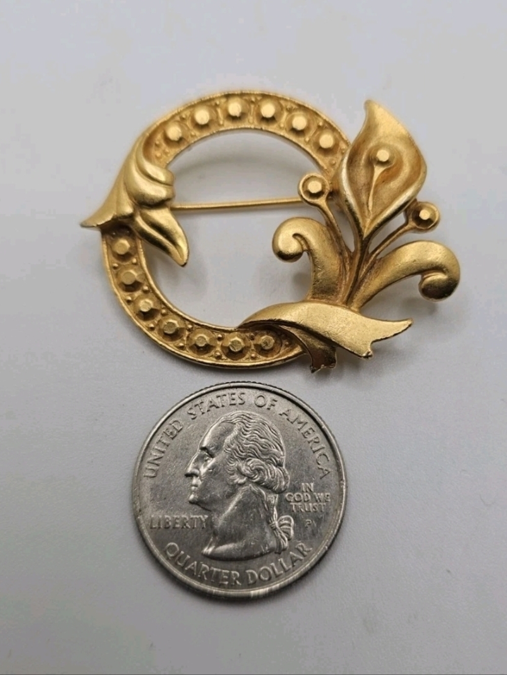 Vintage Goldtone Calla Lily Brooch - Picture 3 of 3